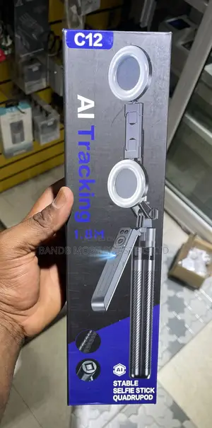 C12 Ai Tracking Camera Remote and Stable Selfie Stick Quadrupod