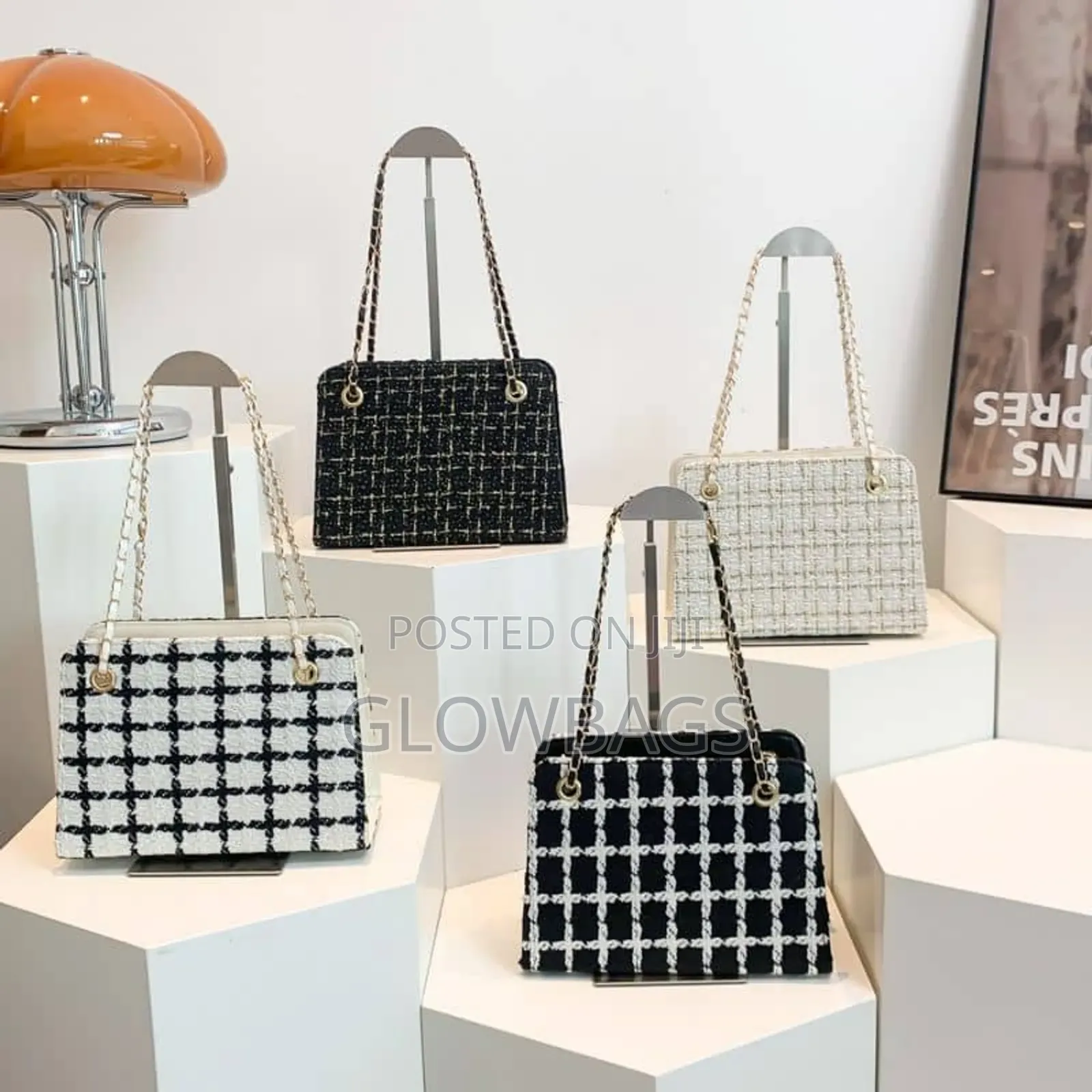 Plaid Pattern Double Handle Bags