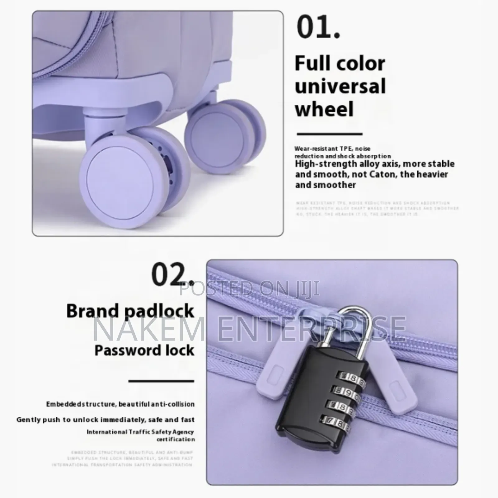 2in1 Usb Charging Port Trolley Travelling Luggage With Brand Padlock