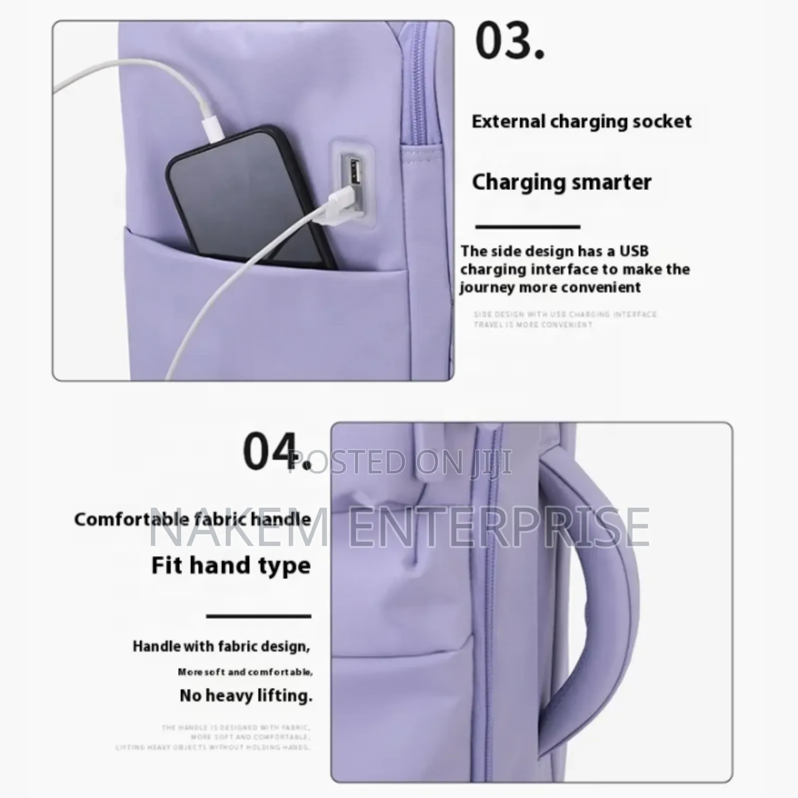 2in1 Usb Charging Port Trolley Travelling Luggage With Brand Padlock