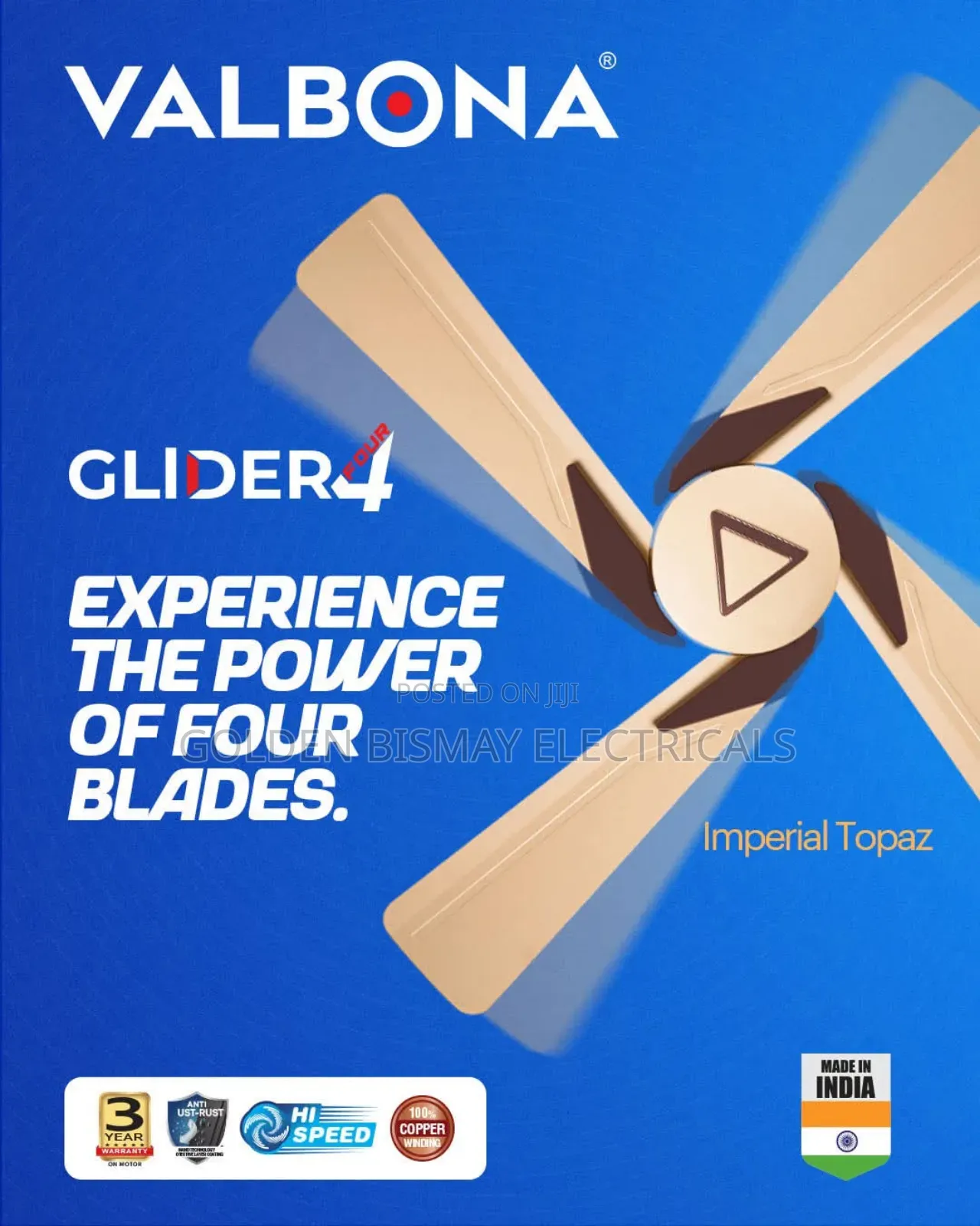Valbona 4 Blade Ceiling Fan