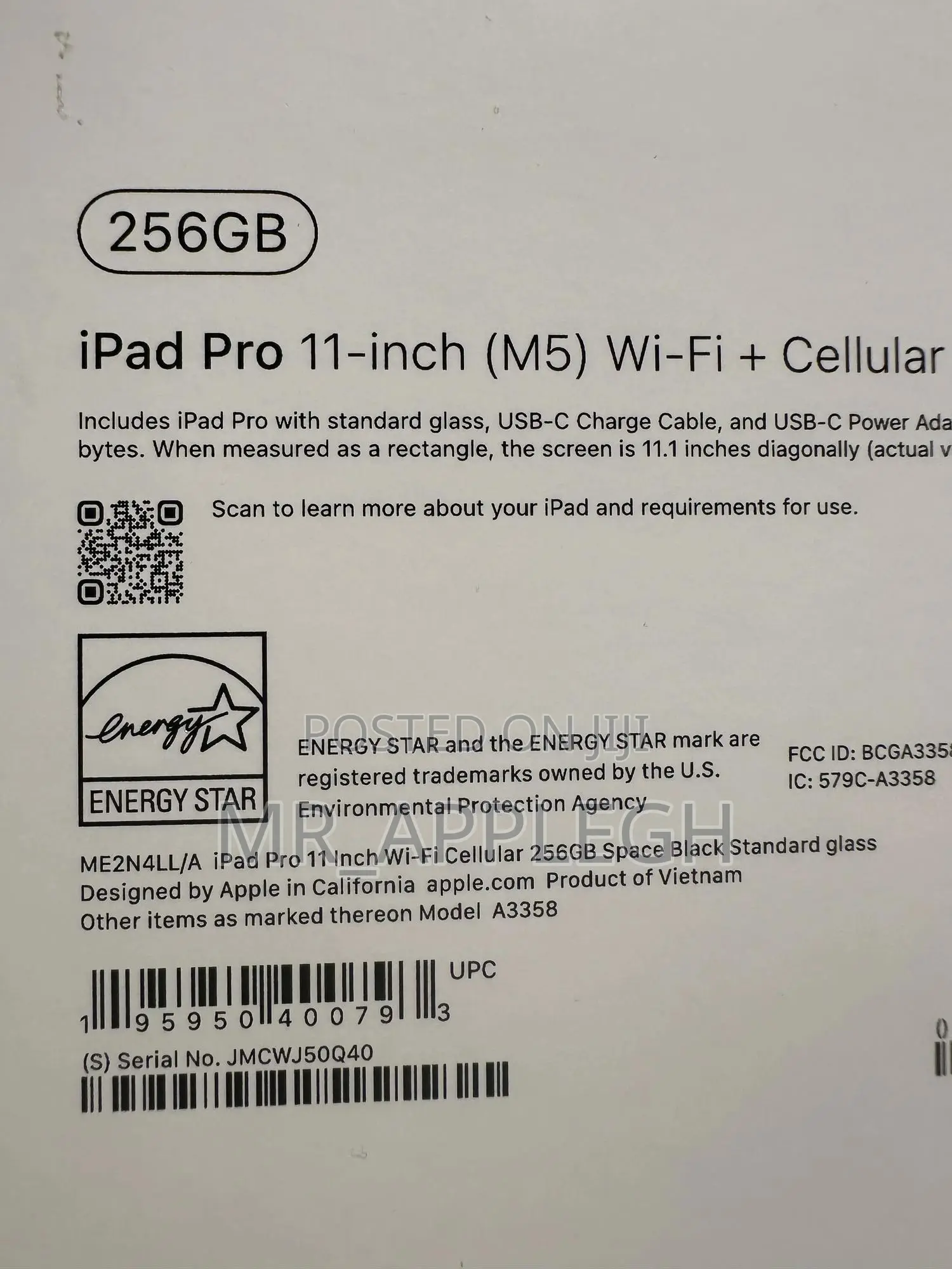 New Apple iPad Pro 11 (2025) 256 GB Black