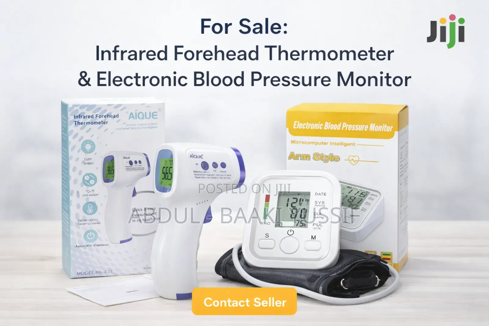 Electronic Blood Pressure Monitor and Forehead Thermometer in ...