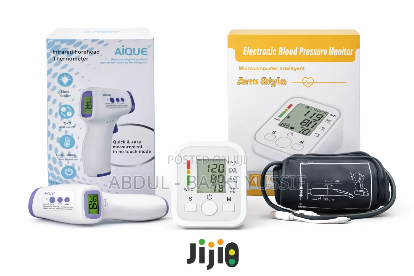 Electronic Blood Pressure Monitor and Forehead Thermometer in ...
