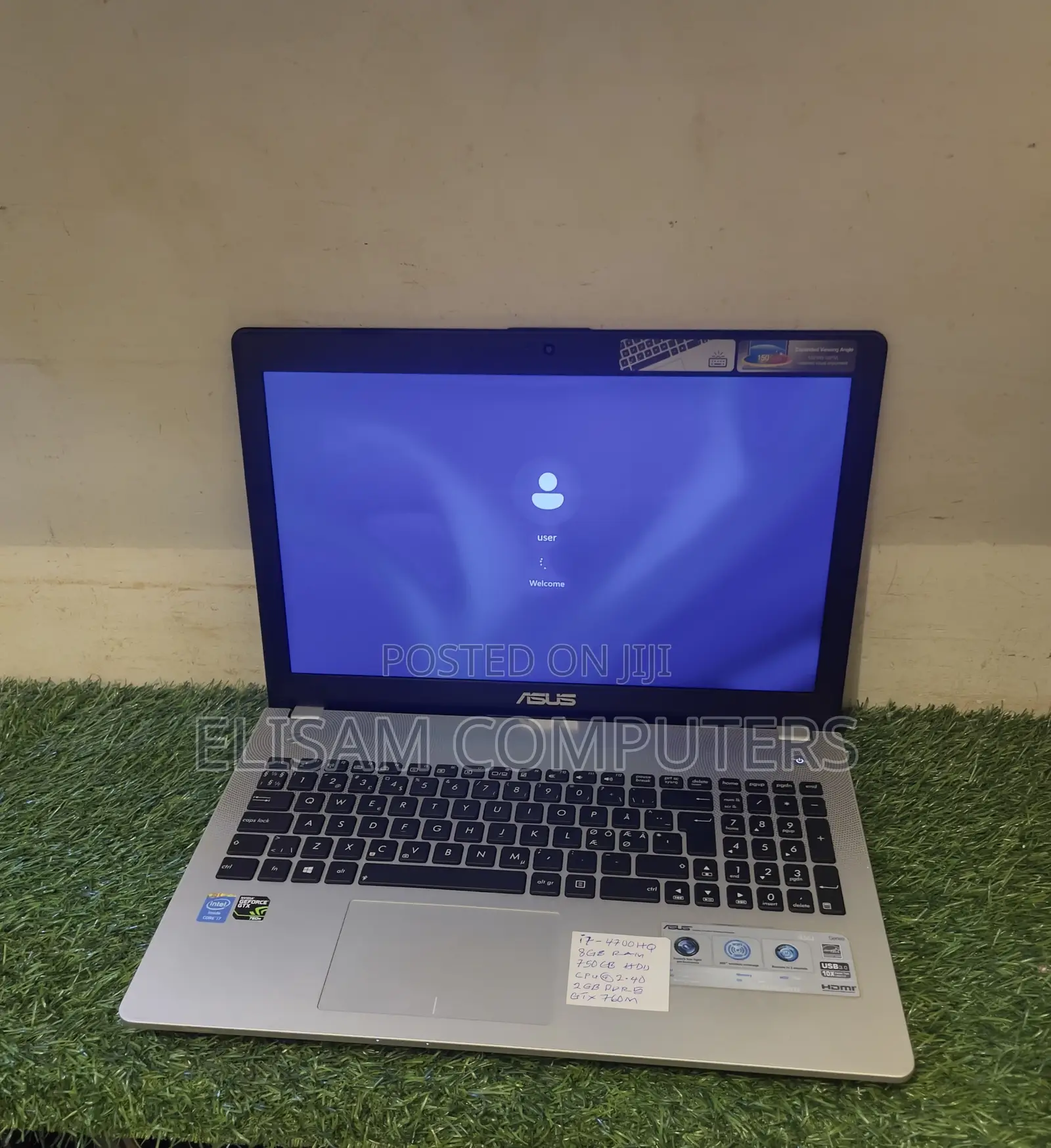 Laptop Asus N61JV 8GB Intel Core i7 SSD 256GB
