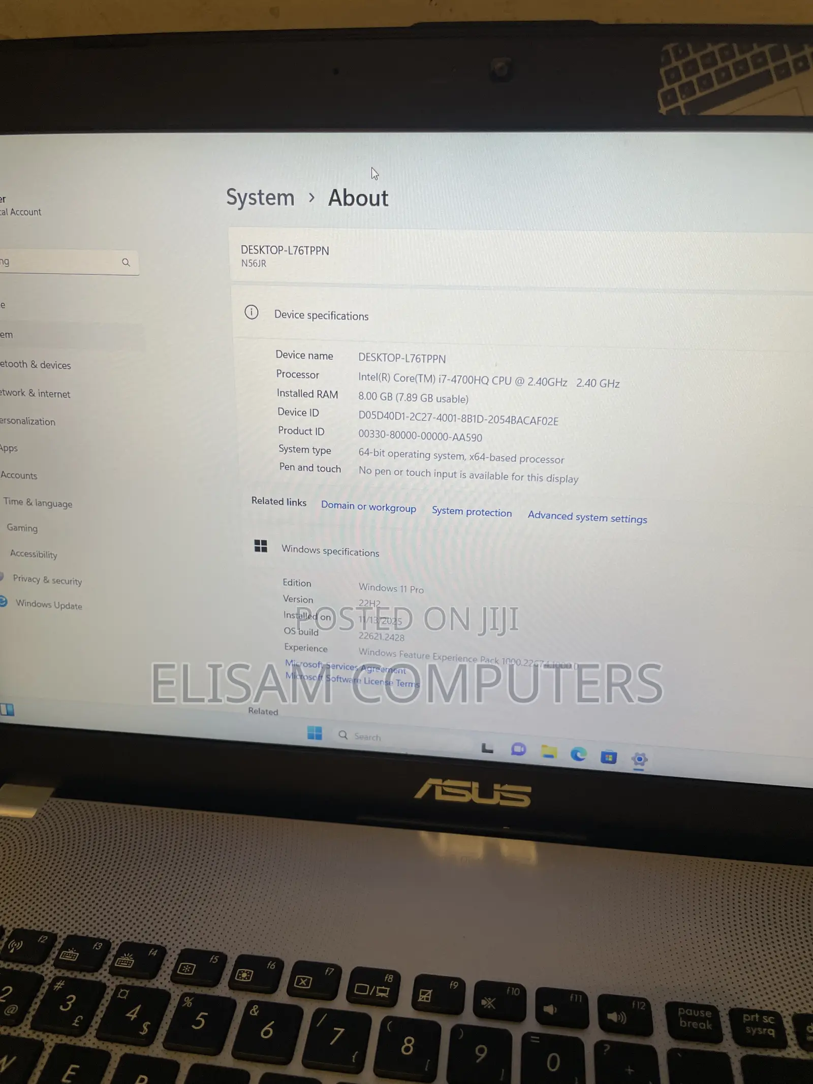 Laptop Asus N61JV 8GB Intel Core i7 SSD 256GB