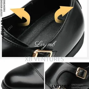 Men's Formal Leather Shoes With Metal Buckle- Anti-Slip