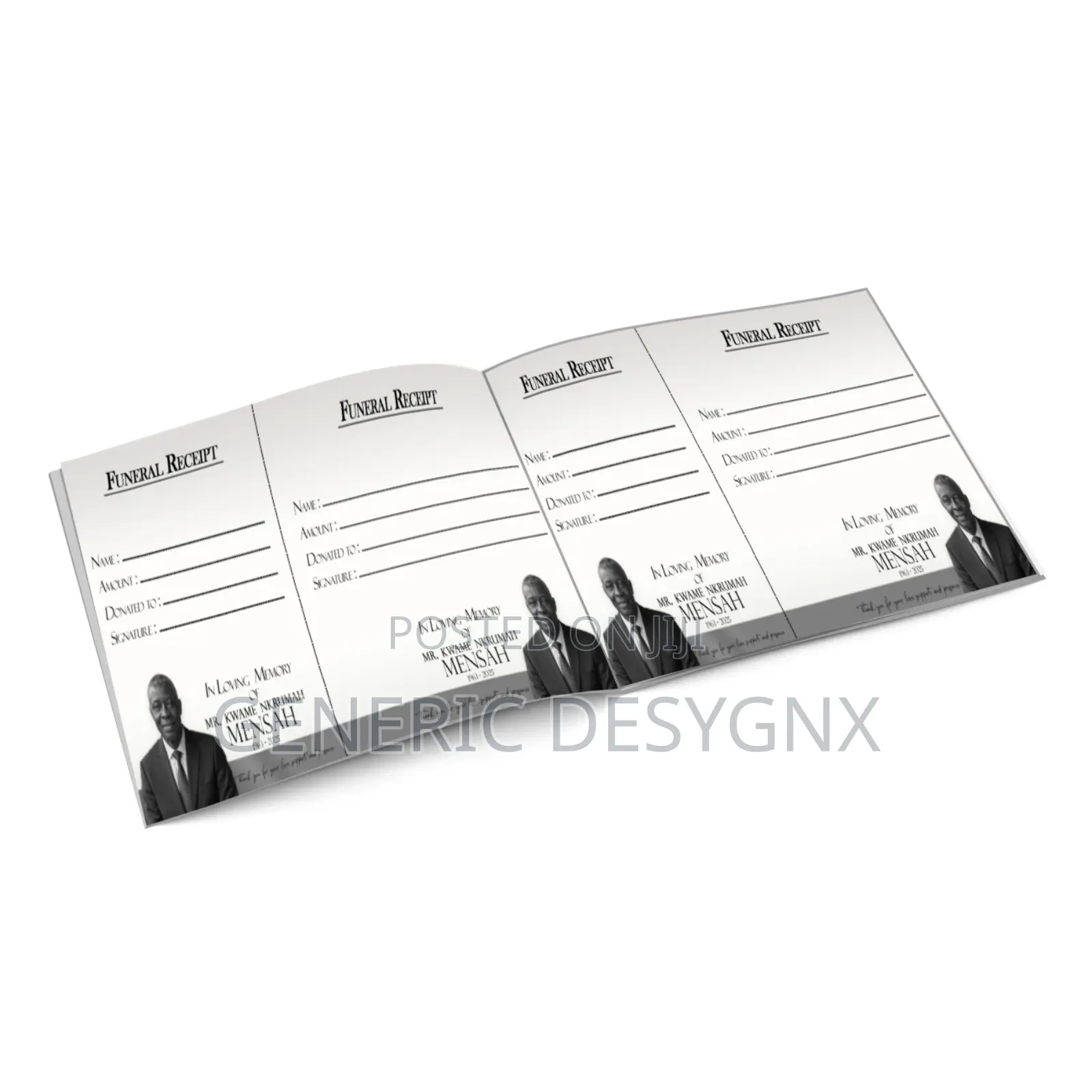 Professional Funeral Receipt Books - High Quality