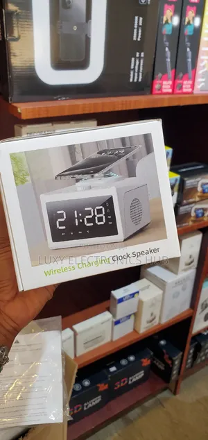 Bluetooth Speaker With Alarm Clock and Wireless Charger