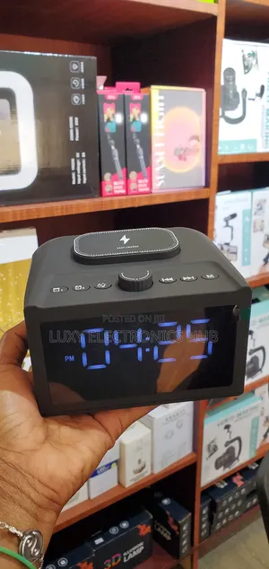 Bluetooth Speaker With Alarm Clock and Wireless Charger