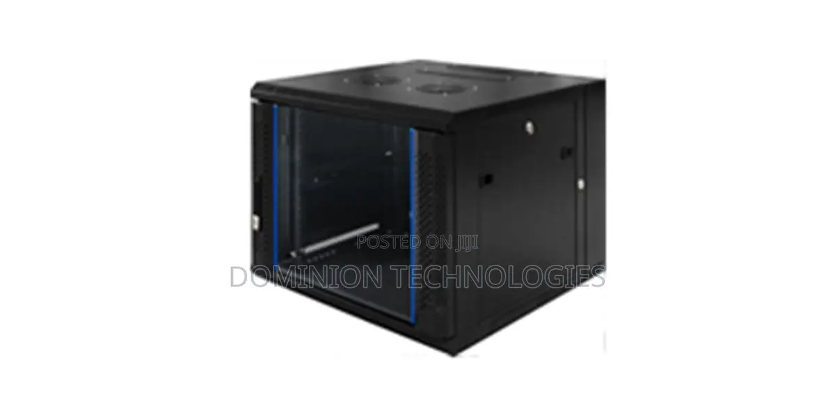 12u 600*600mm Deep Wall Box Flat Pack Black With 1 Fan