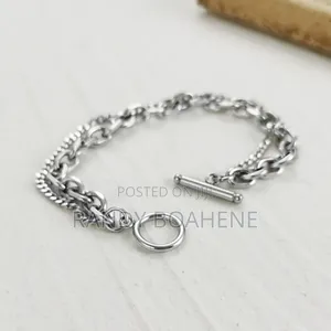 Double Strand Black and Silver Bracelet