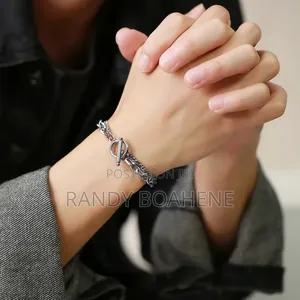 Double Strand Black and Silver Bracelet