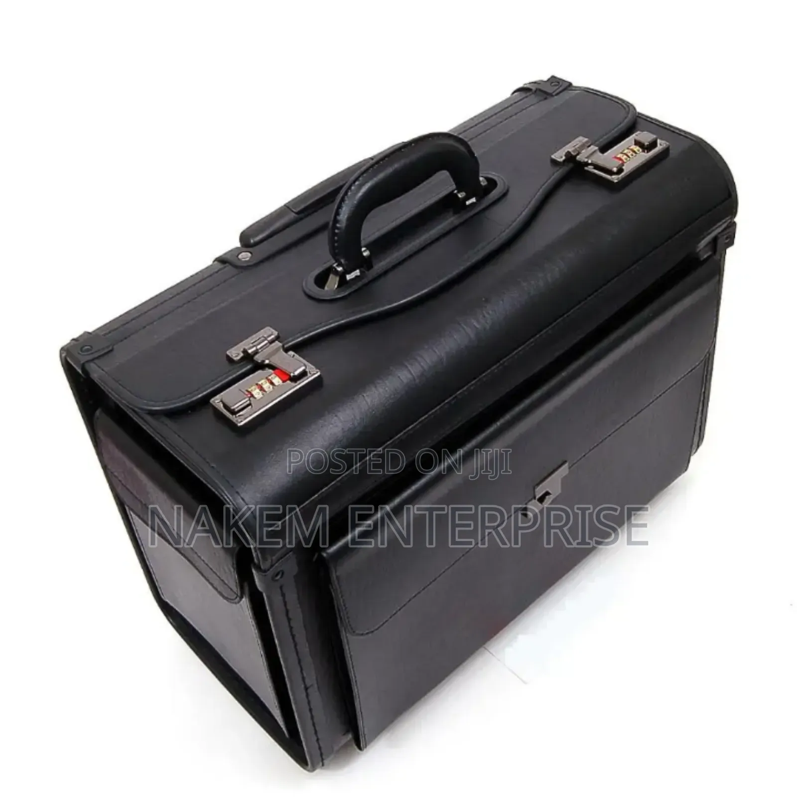 Pu Leather Flight Carry on Trolley Luggage With Side Pockets