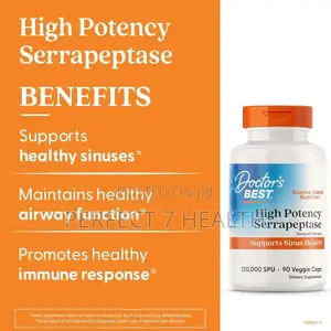 High Potency Serrapeptase, Sinus Health, 120,000 Spu Per Cap, 90 Vcaps