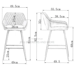 Bar Stools Set of 2( Pecca
)Grey