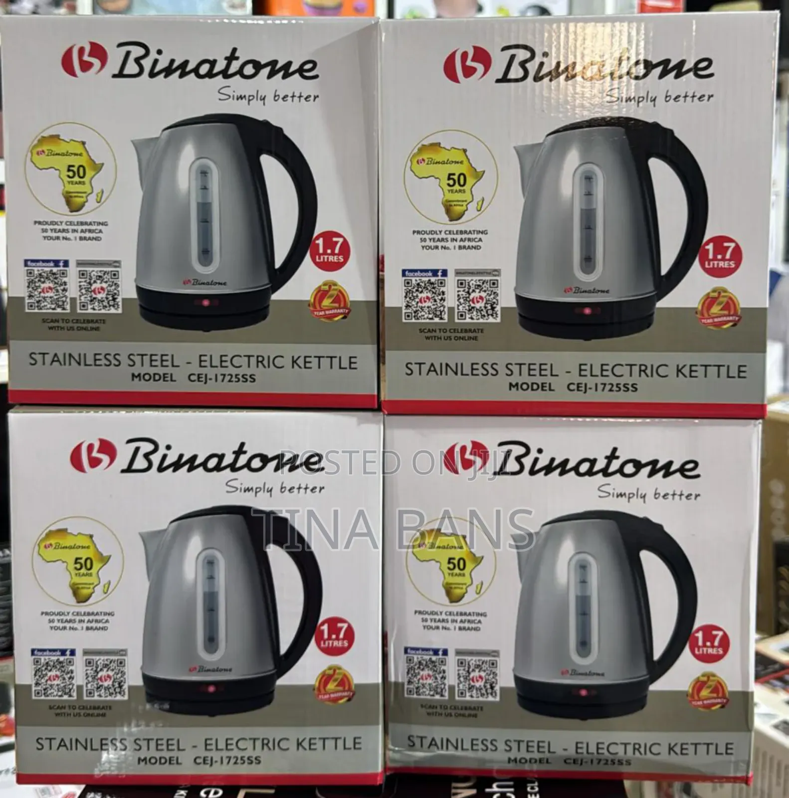 Binatone 1.7litres Stainless Steel Kettle