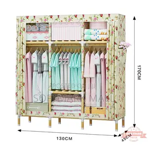 Portable Wooden 3in1 Wardrobe