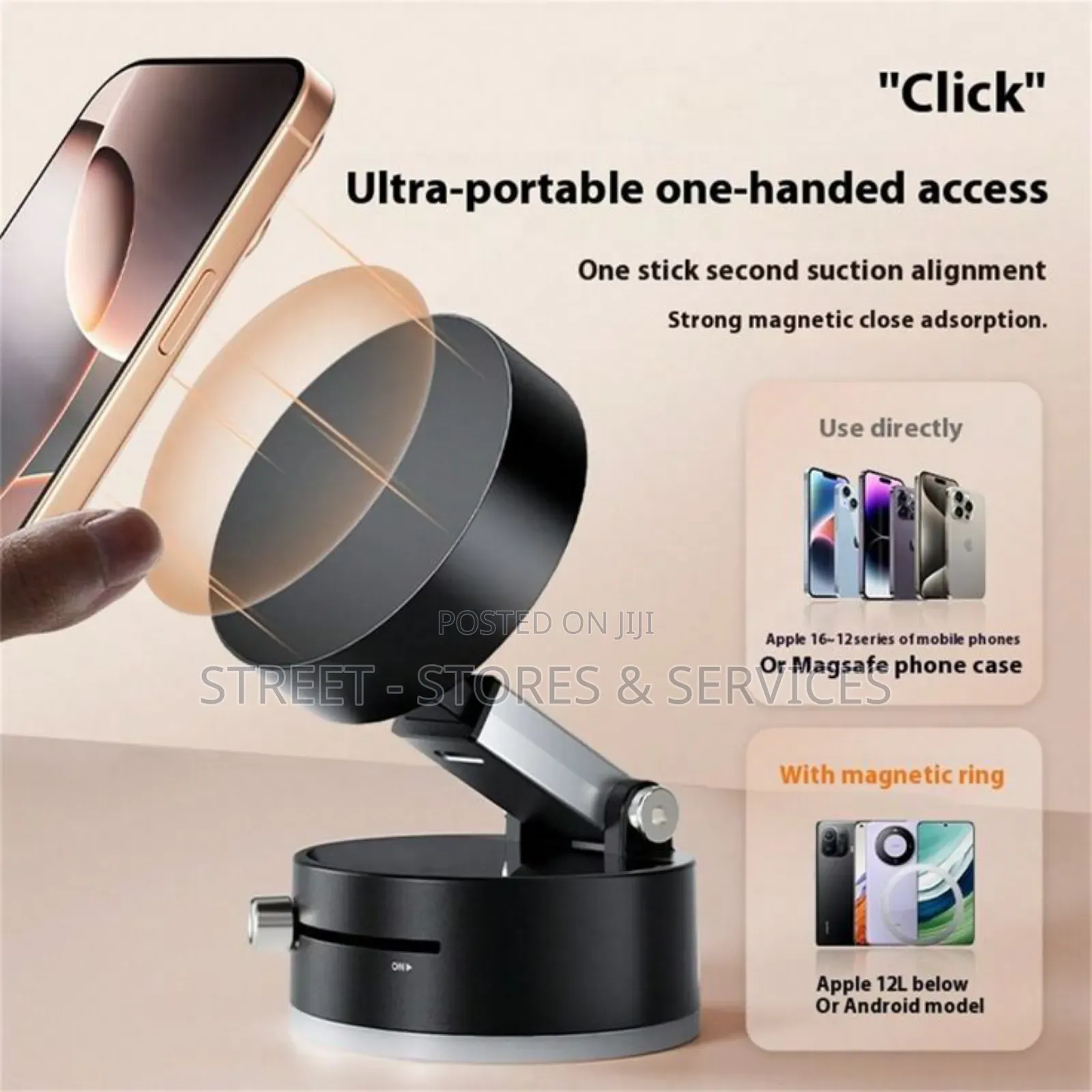 Magnetic Vacuum Phone Holder
