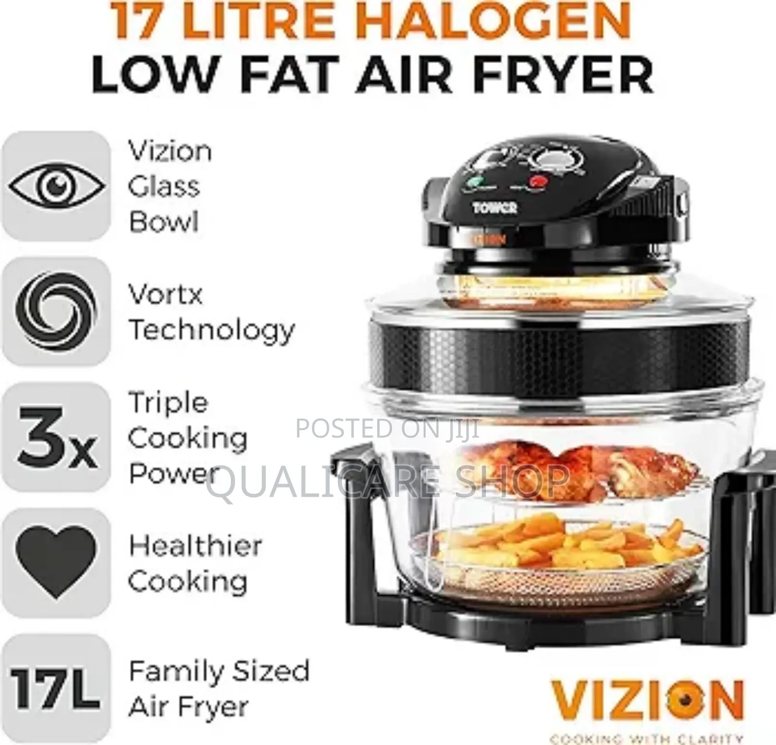 Halogen - Tower Vizion Halogen Low Fat Air Fryer 17 Litre Capacity
