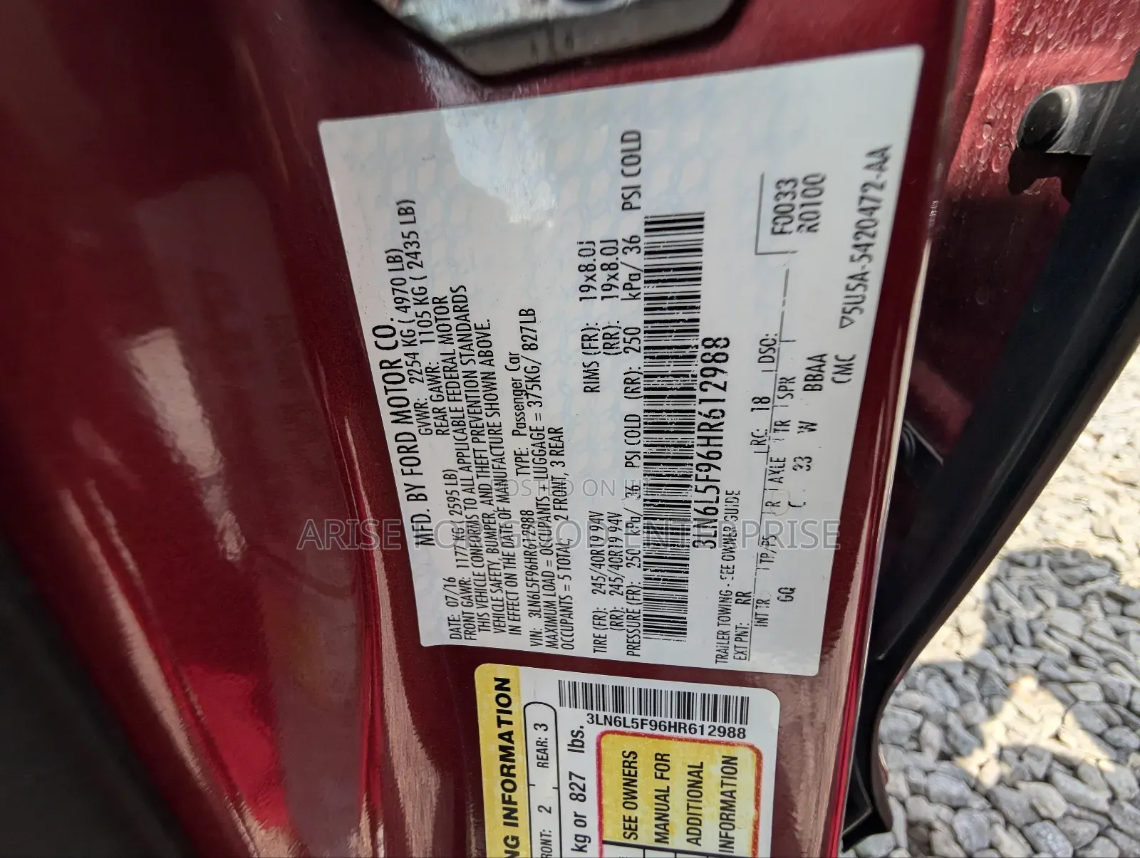 Lincoln MKZ 2017 Red