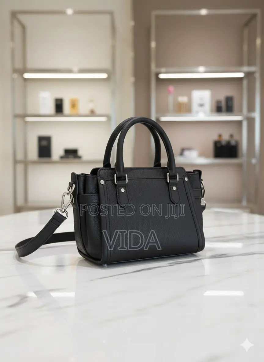 Classic Black Textured Handbag