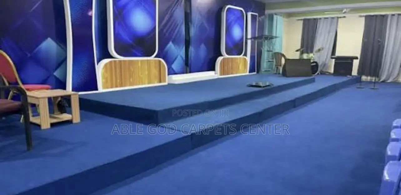 High Quality Blue Carpet for Rooms, Offices and Church Auditorium