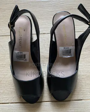 Black Sling Black High Heel