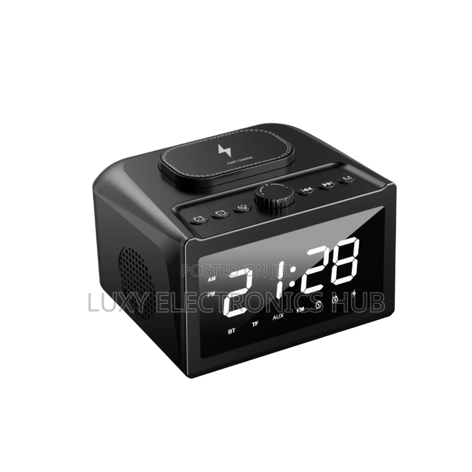 Bluetooth Speaker With Alarm Clock and Wireless Charger