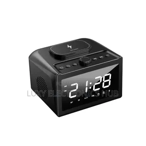 Bluetooth Speaker With Alarm Clock and Wireless Charger