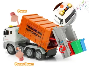 Friction-Powered Toy Sanitation Truck Designed for Kids