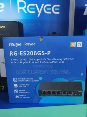Ruijie 4 Port Gigabit Poe+ 54w Switch Cloud Managed 2 Uplink and SFP