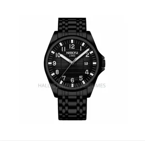 Men's Wristwatch, Black Nibosi Quartz Watch