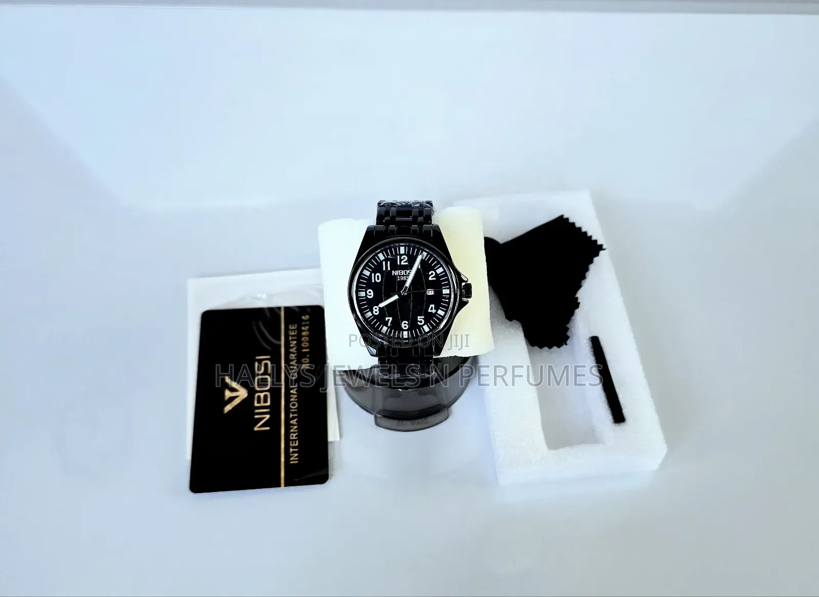 Men's Wristwatch, Black Nibosi Quartz Watch