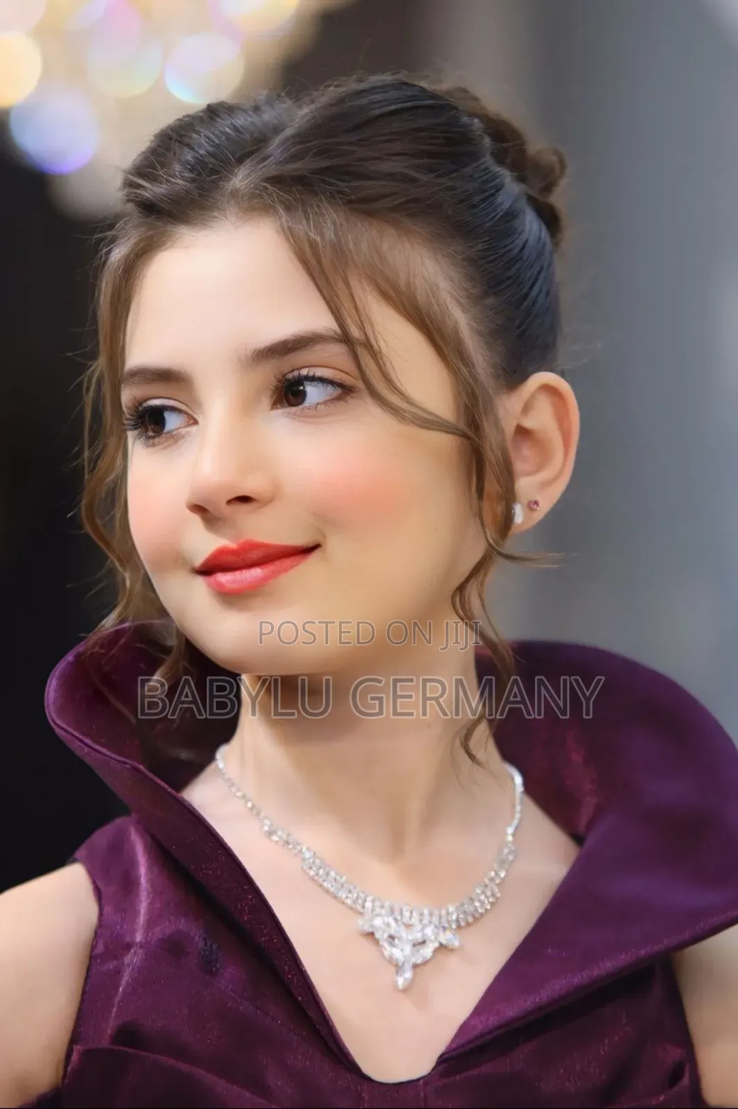 Luxury Turkish Purple Ball Gown With Accessories