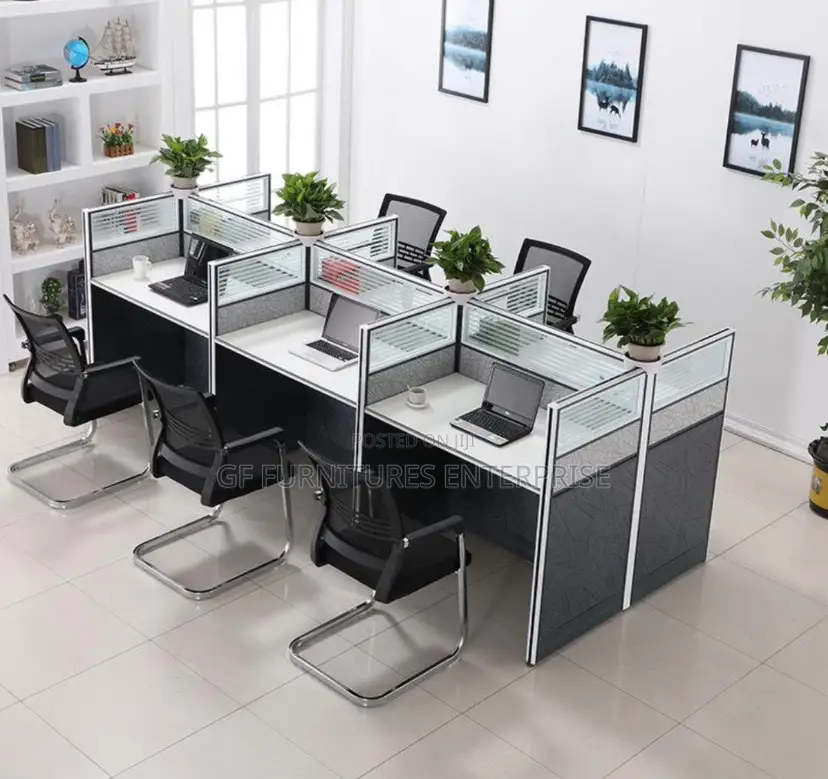 Six-Person Modern Modular Office Workstation
