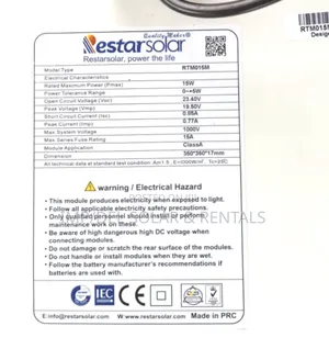 15w Mono Solar Panel
