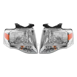 Pair Chrome Headlights For Ford Expedition 2007-2014