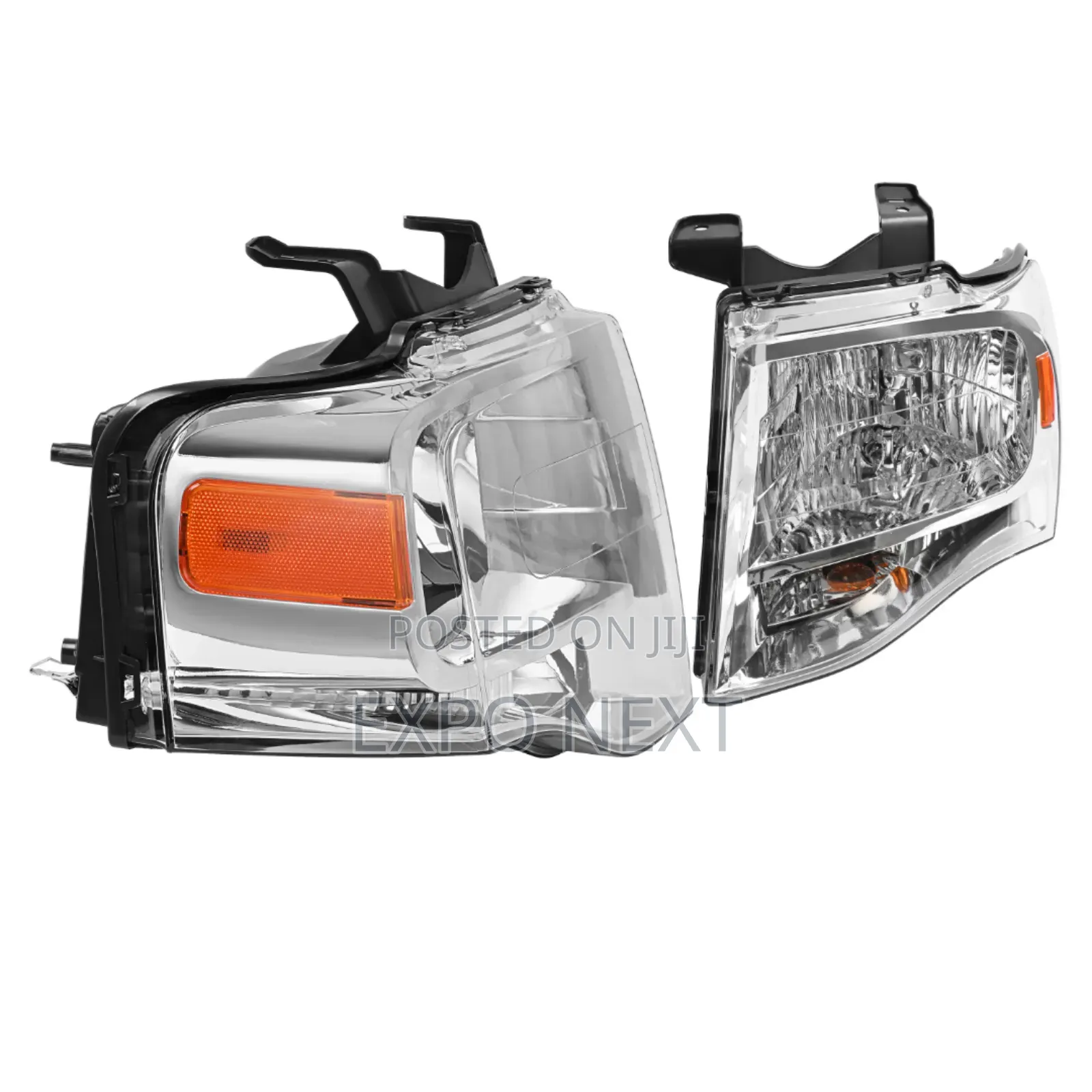 Pair Chrome Headlights For Ford Expedition 2007-2014