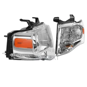 Pair Chrome Headlights For Ford Expedition 2007-2014