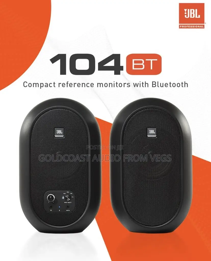 Jbl104-Bt Compact Studio Monitors With Bluetooth (Black Matte)