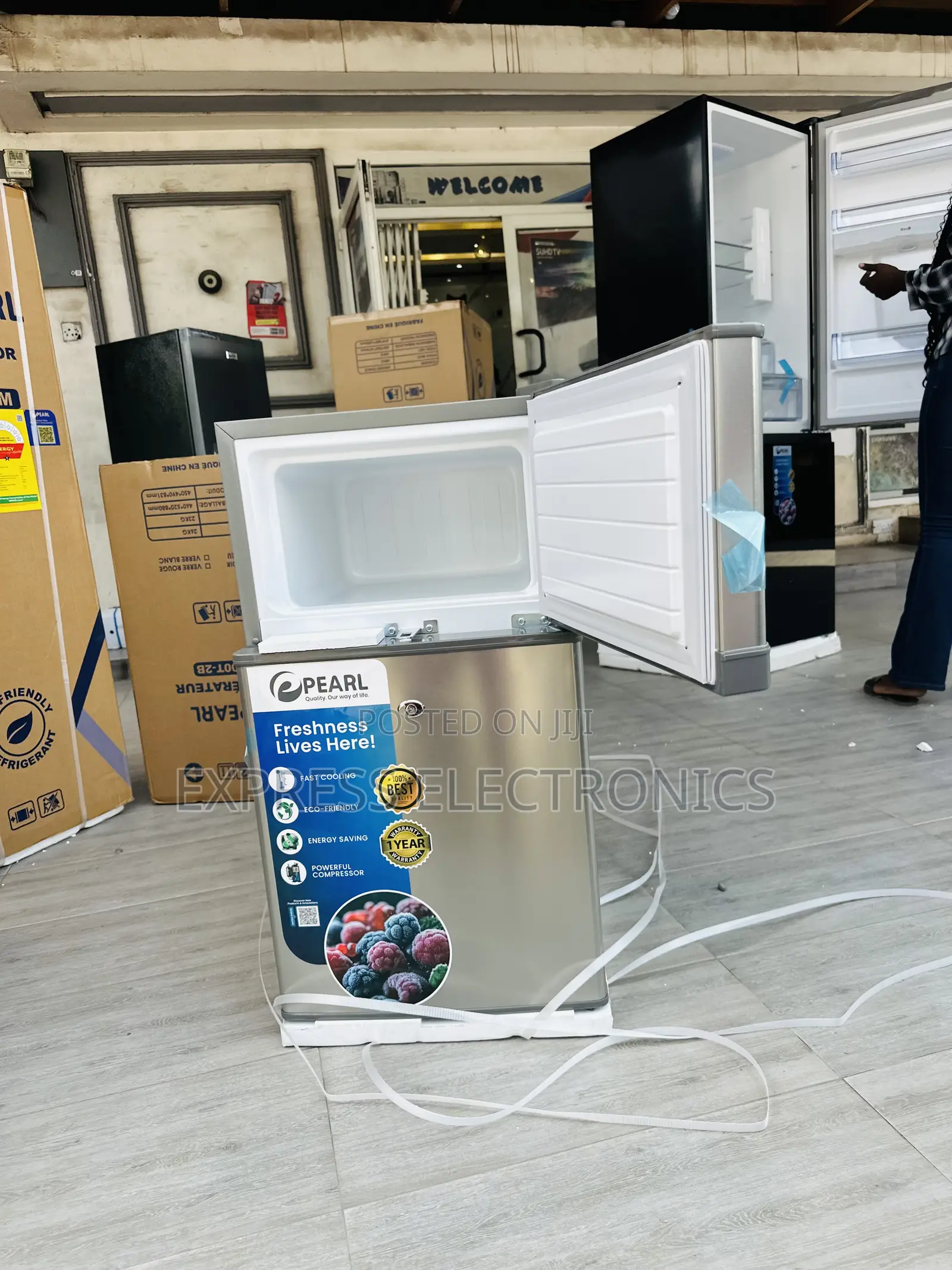 Available Now at Store Pearl Pf-100-2b Ions Double Door Fridge