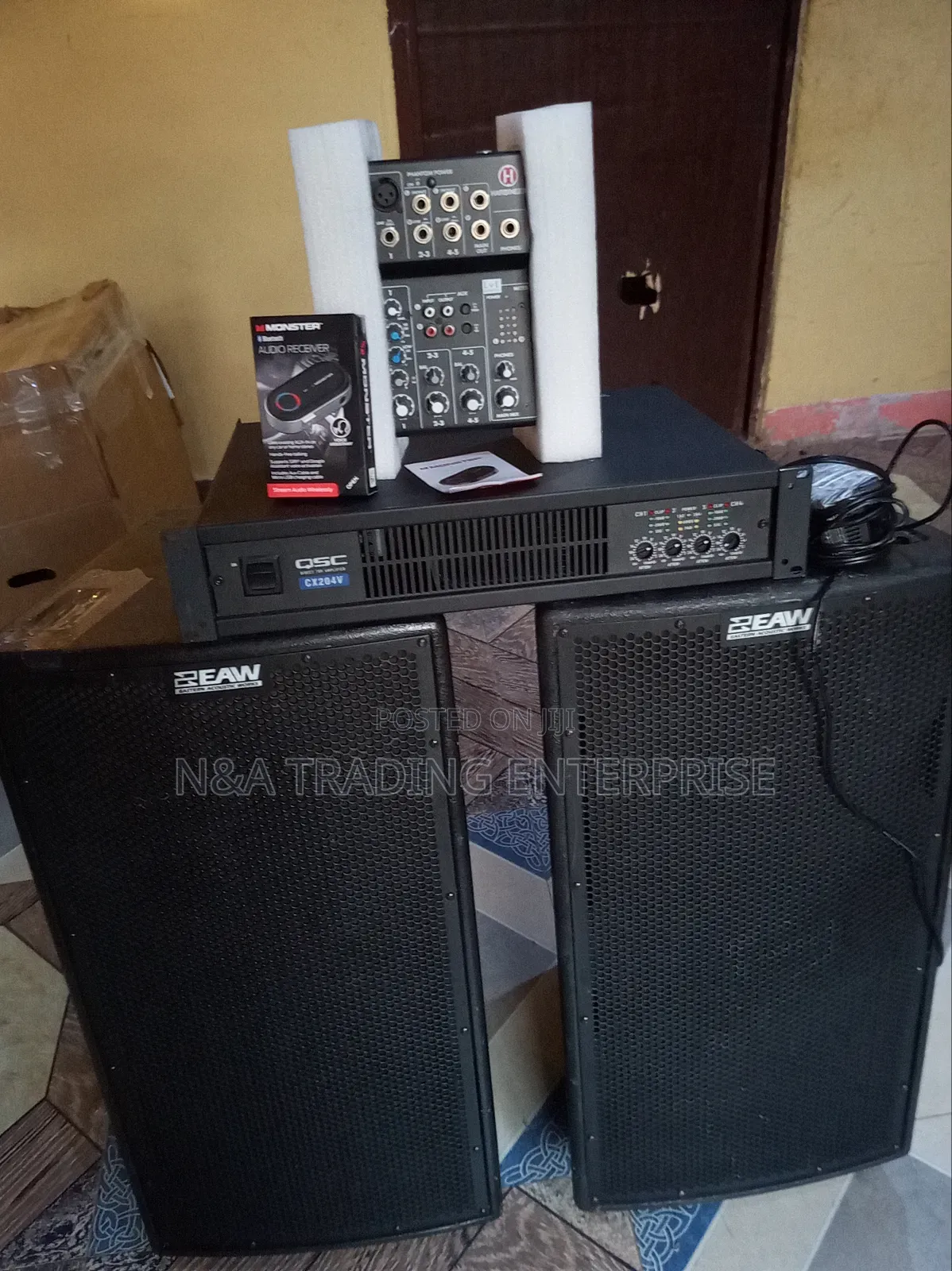 Setup, Eaw Kf300v 3-Way Pa Speaker, Mixer,Amp