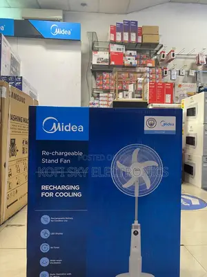 Well Made Midea Rechargeable Standing Fan