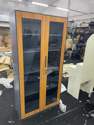 Glass Door Office Cabinet With Shelves