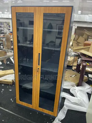 Glass Door Office Cabinet With Shelves