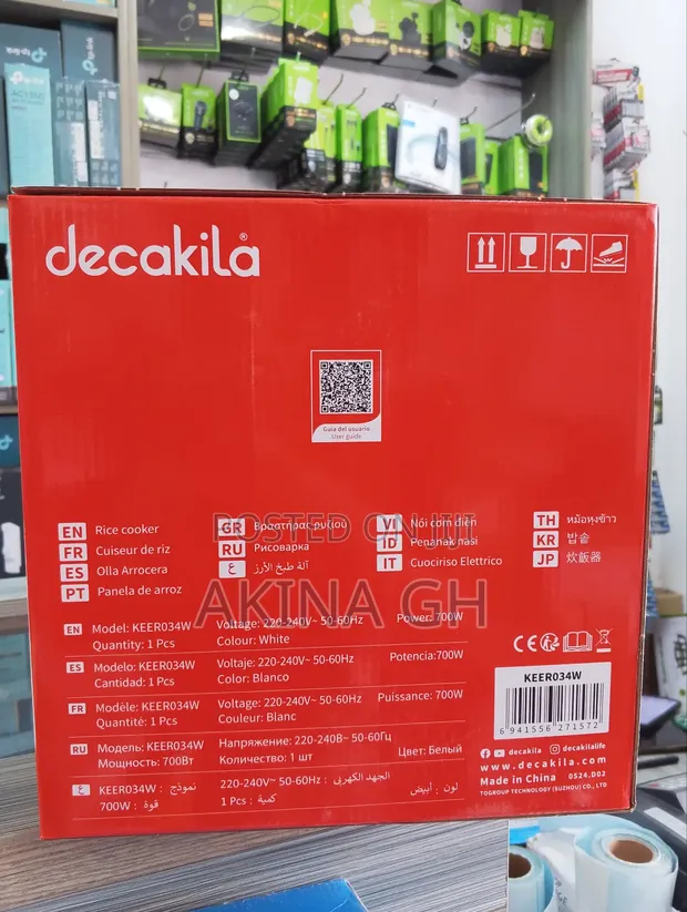 Decakila Rice Cooker 1.8l(10cups) Keerp24w 3