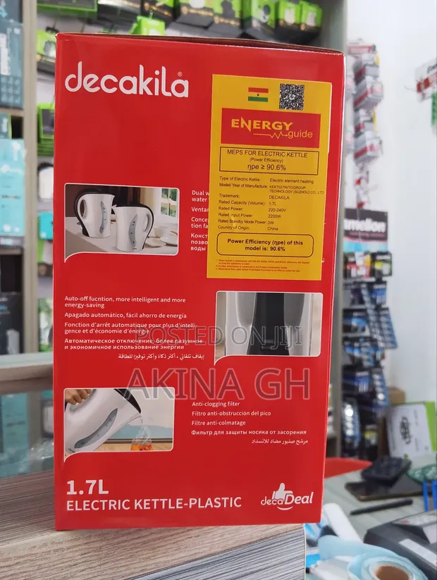 Decakila Electric Kettle-Plastic 1.7l (Kelt027w) 3