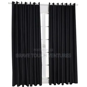 2 Pieces Blackout Curtains for Doors and Windows - Black