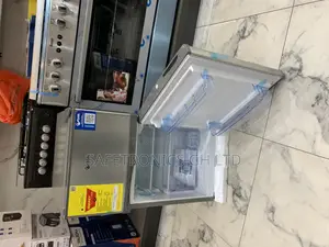 Get Classic Grey 2 Doors Top Mount Pf-100t-2b Fridge